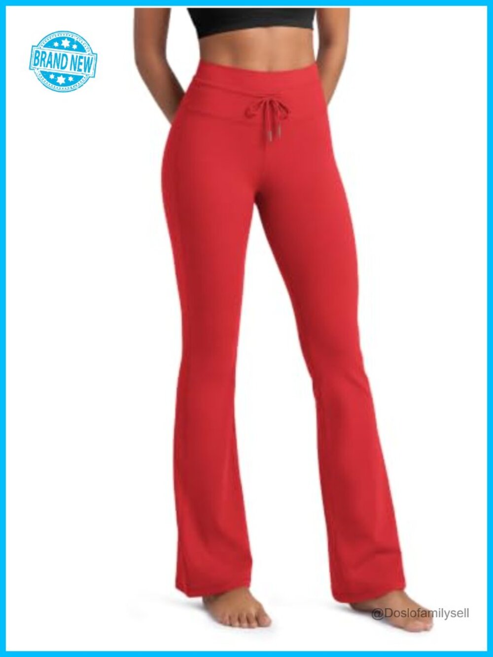 Women's High Waist Bootcut Flared Yoga Pants Drawstring 30" Inseam